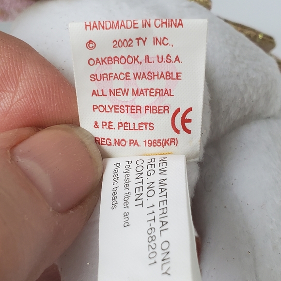 Vintage 2002 TY Halo II the Angel Bear Jingle Beanie Holiday Christmas Ornament - Picture 10 of 11